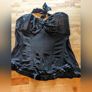 Adore Me Sexy Sequin Corset Top Black 3x